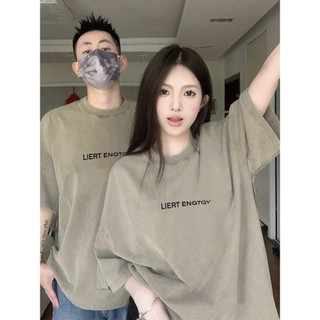 HIIXIIVI Áo thun unisex tay ngắn cotton cổ tròn, in độc đáo, dáng baggy cho cặp đôi