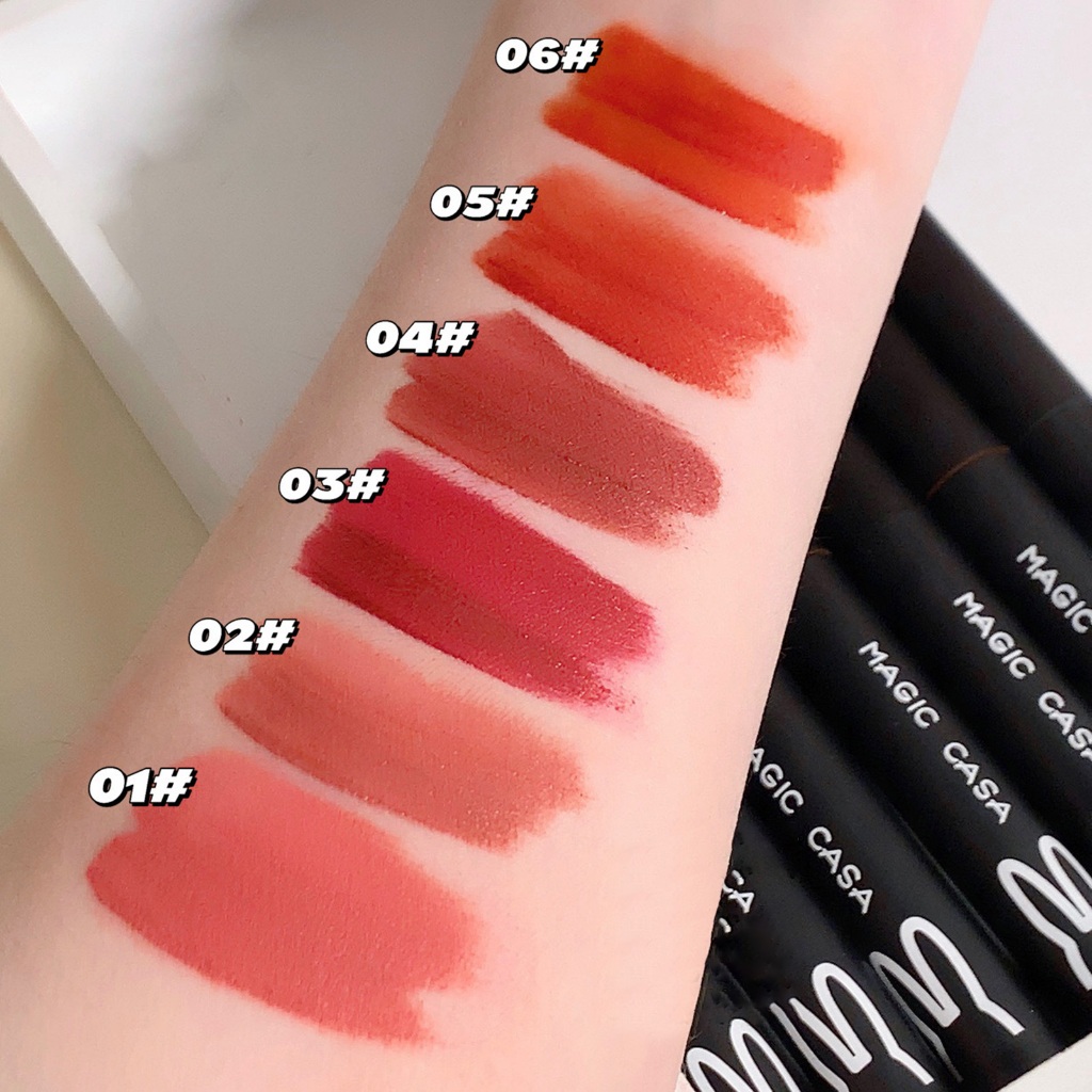 Set 3 Son Kem Thỏ Đen Magic Casa Không Thấm Nước, Lâu Trôi, Bền Màu Dark Rabbit Lip Glaze