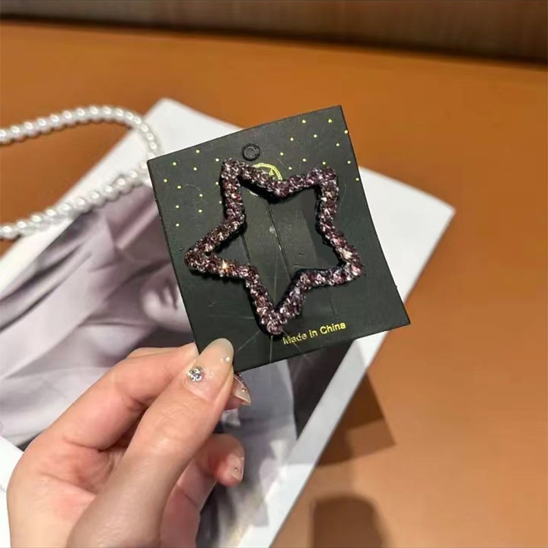 Kim Cương Giả Ngôi Sao Năm Cánh BB Kẹp Nữ Nổ Tóc Gãy Bên Kẹp Cao Cấp Rỗng Tóc Lưng Mũ Trùm Đầu