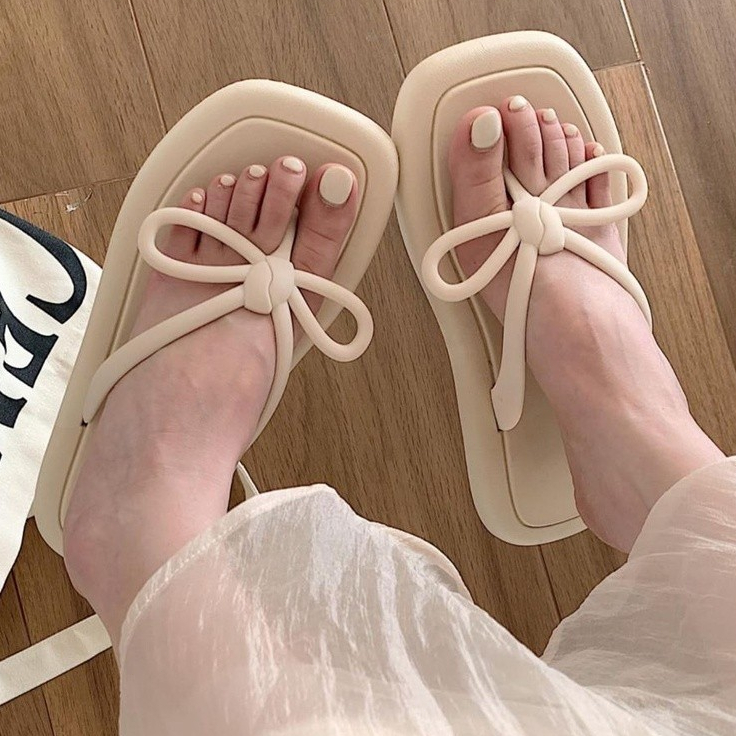 Xixitiao Dép Nơ Nữ Mùa Hè Mặc Ngoài Đế Mềm