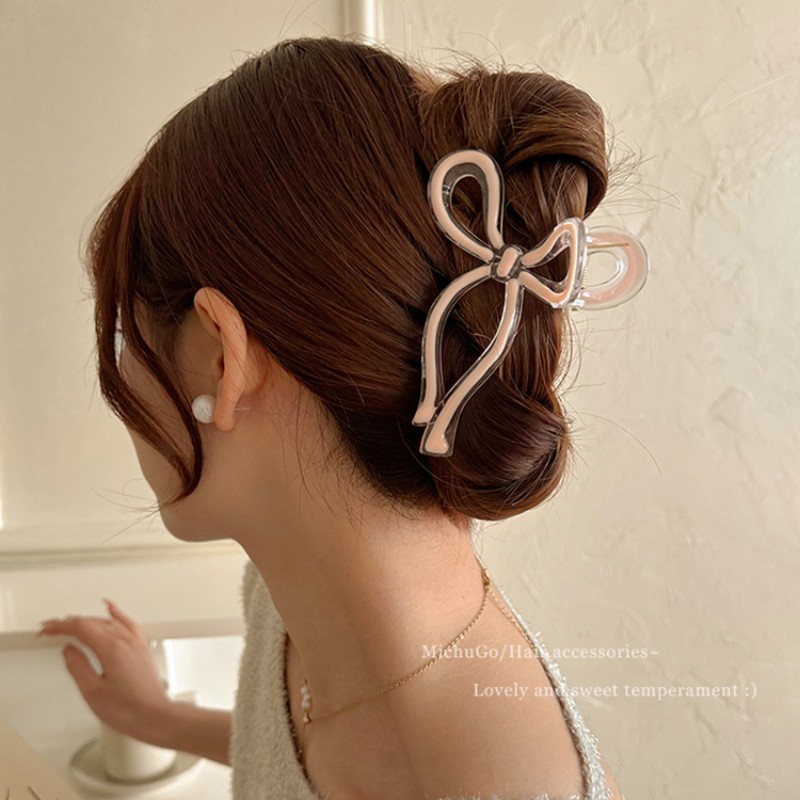 Kẹp Tóc Thạch Nơ Móng Vuốt Thiết Kế Ngọt Ngào, Đa Năng - Phụ Kiện Tóc Sang Trọng Cho Nữ