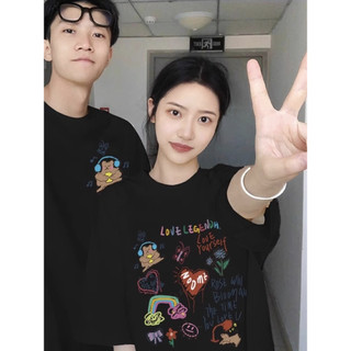 HIIXIIVI Thương Hiệu Mới 100% Cotton Unisex Áo Thun Nữ Tay Ngắn Nam Nữ Baggy Cổ Tròn Rời In Độc Đáo Cặp Đôi Tee