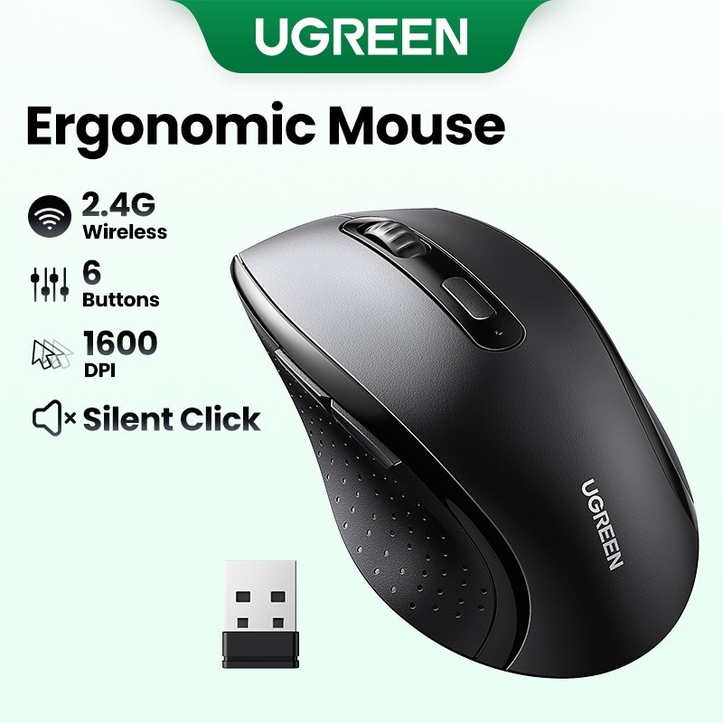 New in Sale Ugreen Chuột không dây 2.4 G 4000DPI Bluetooth 5.0 Cong thái học chuột 5 nút cho Laptop Macbook PC | BigBuy360 - bigbuy360.vn