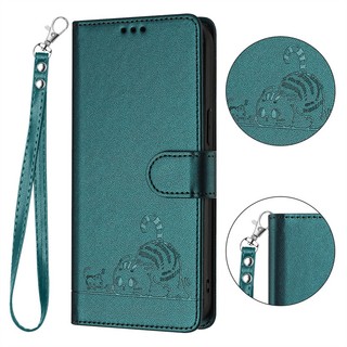 Vỏ Cho Infinix Zero GT 20 Note 12 30 40 Pro Vip 30i 4g 5g Ví Lật Da 3D Nổi Hoạt Hình Dễ Thương Khe Cắm Thẻ Mèo Có Dây Buộc Miễn Phí