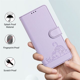 Vỏ Cho Infinix Zero GT 20 Note 12 30 40 Pro Vip 30i 4g 5g Ví Lật Da 3D Nổi Hoạt Hình Dễ Thương Khe Cắm Thẻ Mèo Có Dây Buộc Miễn Phí