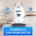 Bàn chải làm sạch điện, Máy chà sàn quay điện chống nước IPX7 Chống nước, Máy chà sàn vòi hoa sen không dây Tay cầm mở rộng có thể điều chỉnh, Bàn chải làm sạch điện cho phòng tắm nhà bếp, ô tô — ảnh 3