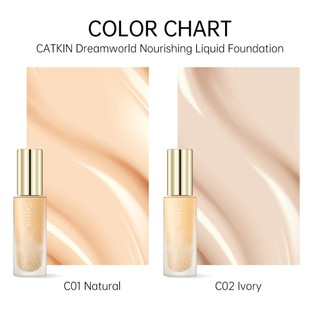 kem nền CATKIN chất lì che khuyết điểm tốt dưỡng ẩm dành cho da dầu / khô / hỗn hợp 30ml