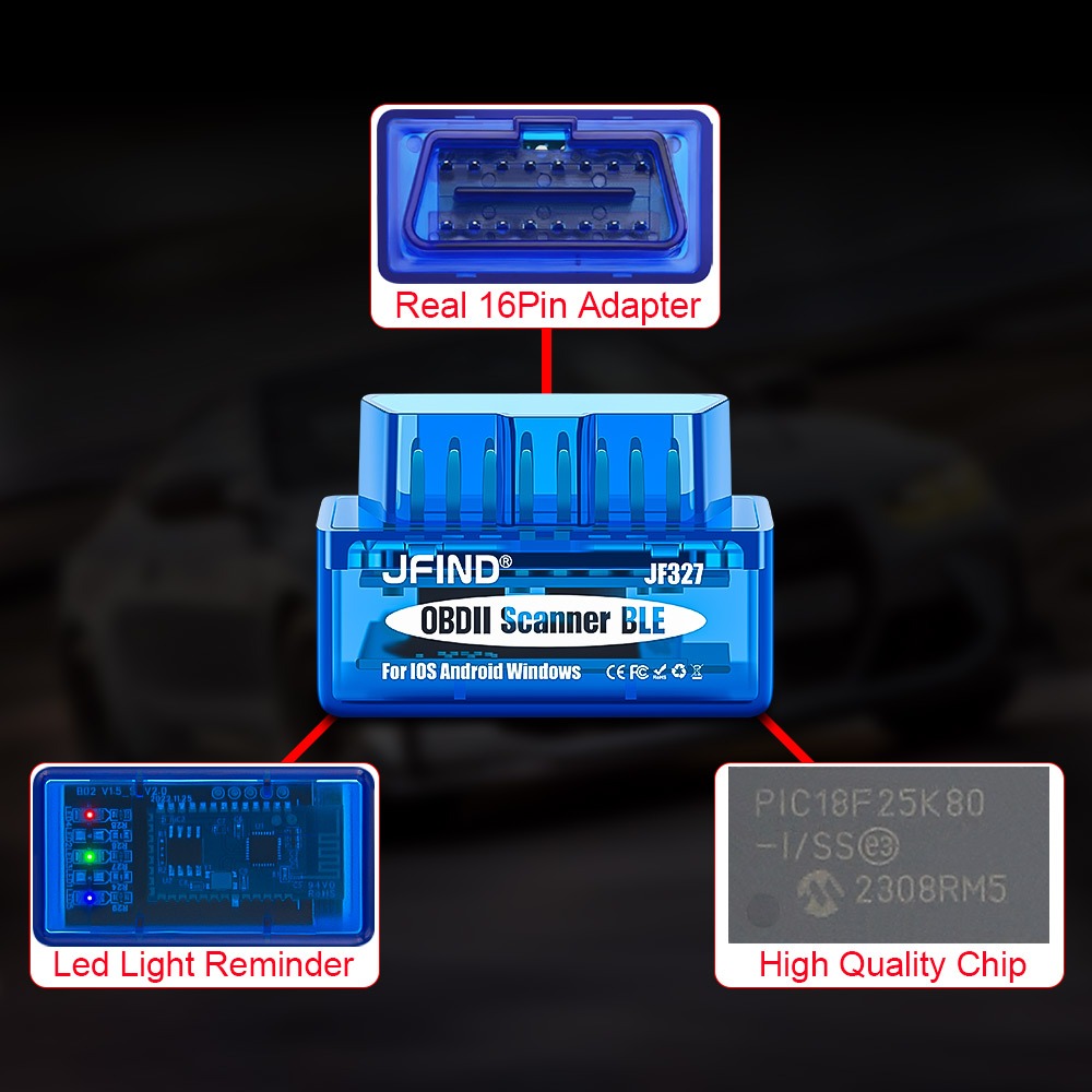 Máy quét xe máy JFIND JF327 V1.5 OBD2 Bluetooth5.0 cho Android / IOS cho Yamaha y15 3PIN đến 16PIN cho Honda 4PIN OBD 2 Cáp Đầu đọc mã lỗi ô tô Công cụ chẩn đoán tự động PK ELM327