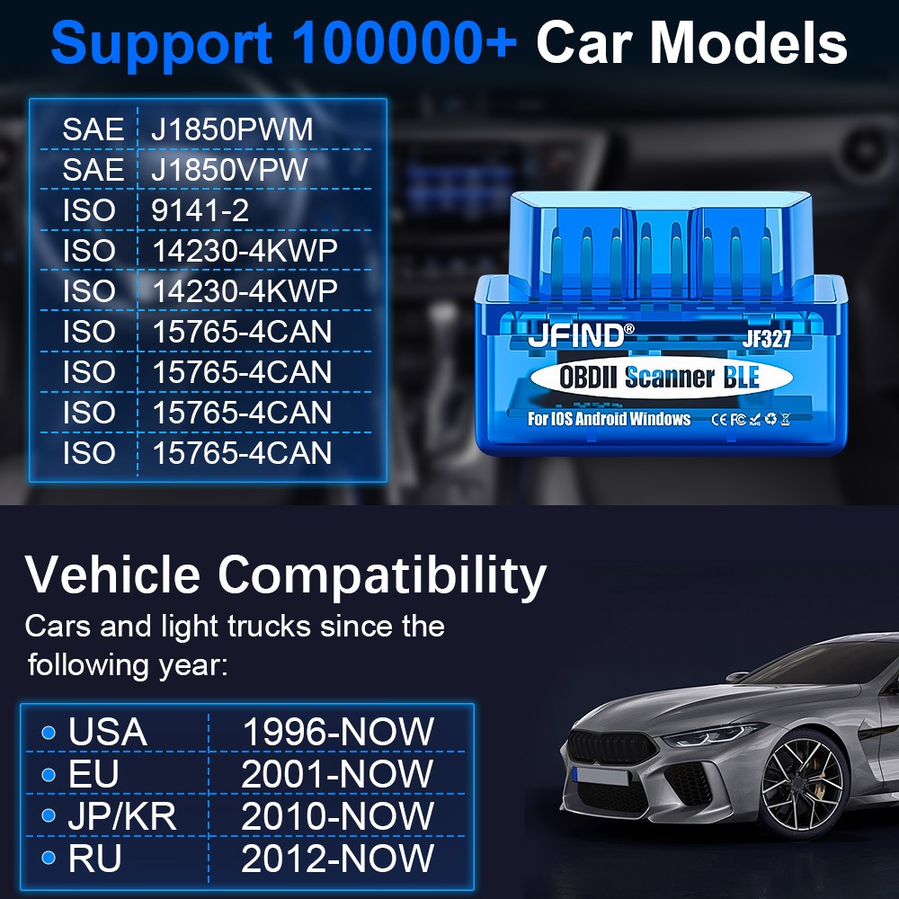 Máy quét xe máy JFIND JF327 V1.5 OBD2 Bluetooth5.0 cho Android / IOS cho Yamaha y15 3PIN đến 16PIN cho Honda 4PIN OBD 2 Cáp Đầu đọc mã lỗi ô tô Công cụ chẩn đoán tự động PK ELM327