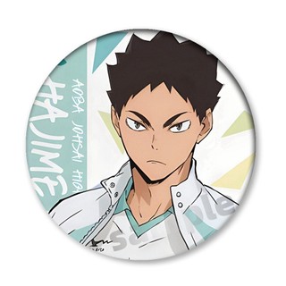 Haikyuu!! Hinata kageyama Tendo Satori Ushijima Kenma Trường Trung Học Bóng Chuyền Tinplate Kim Loại Huy Hiệu Pin Anime Ngoại Vi Sưu Tập Quà Tặng