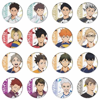 Haikyuu!! Hinata kageyama Tendo Satori Ushijima Kenma Trường Trung Học Bóng Chuyền Tinplate Kim Loại Huy Hiệu Pin Anime Ngoại Vi Sưu Tập Quà Tặng