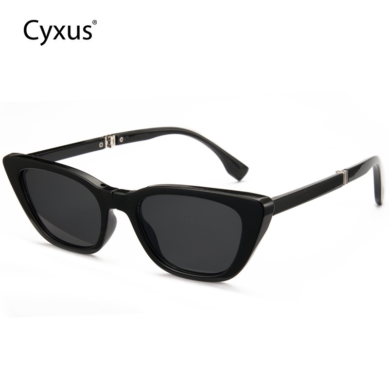 Cyxus Kính Mát Gập Gọn Mắt Mèo Thời Trang Unisex Chống UV400 Chống Chói Lái Xe Cắm Trại Mang Theo 1151