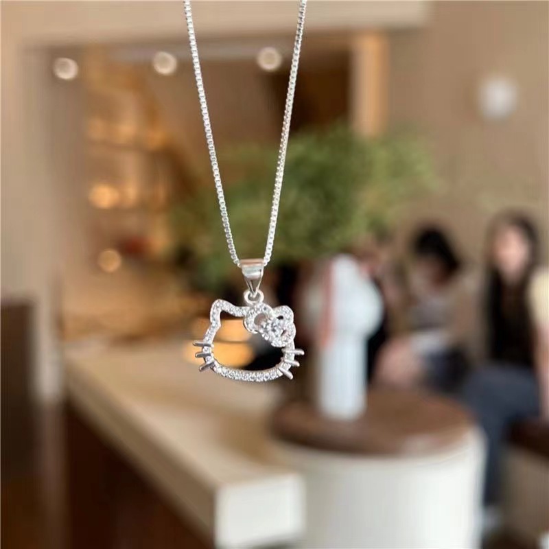 Vòng cổ Kitty sinh nhật, mặt dây chuyền nữ ngọt ngào và dễ thương, dây chuyền xương đòn làm quà tặng cho người bạn thân nhất