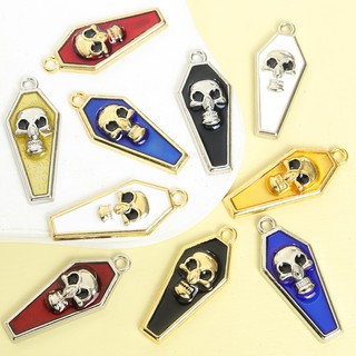 10 Chiếc Dark Gothic Phong Cách Tombstone & 3D Lập Thể Đầu Lâu Men Quyến Rũ Cho DIY Halloween Ma Quái Trang Sức Vòng Cổ Cá Tính Bông Tai Mặt Dây Hợp Kim Độc Đáo Trang Trí Tiệc Lễ Hội