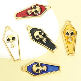 10 Chiếc Dark Gothic Phong Cách Tombstone & 3D Lập Thể Đầu Lâu Men Quyến Rũ Cho DIY Halloween Ma Quái Trang Sức Vòng Cổ Cá Tính Bông Tai Mặt Dây Hợp Kim Độc Đáo Trang Trí Tiệc Lễ Hội