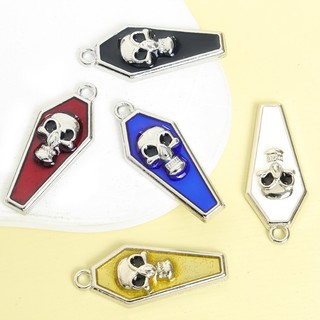 10 Chiếc Dark Gothic Phong Cách Tombstone & 3D Lập Thể Đầu Lâu Men Quyến Rũ Cho DIY Halloween Ma Quái Trang Sức Vòng Cổ Cá Tính Bông Tai Mặt Dây Hợp Kim Độc Đáo Trang Trí Tiệc Lễ Hội