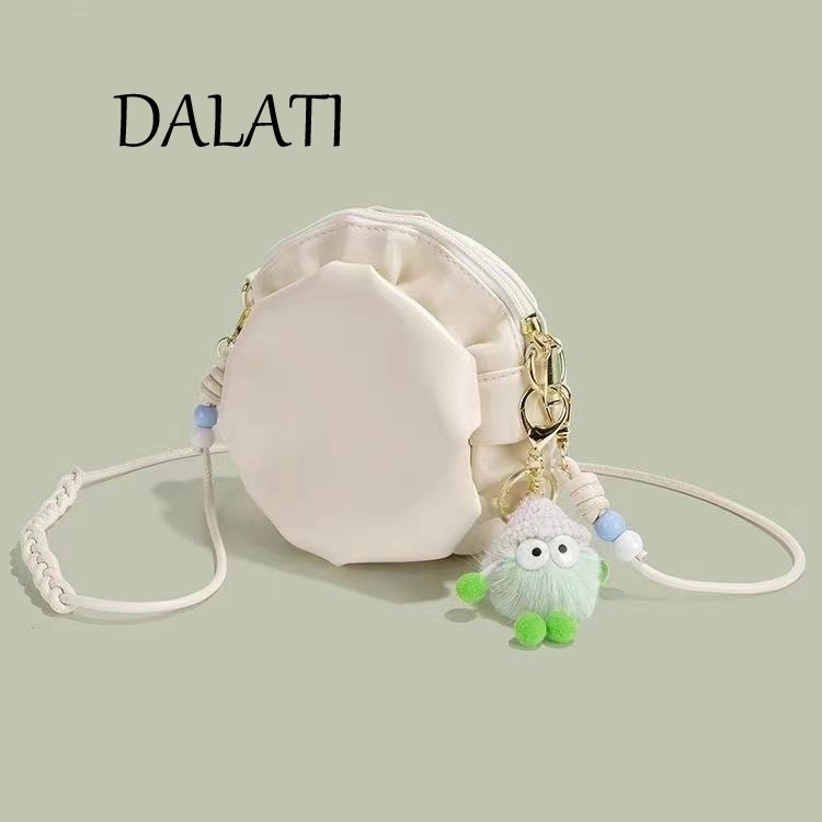Dalati Cô Gái Dễ Thương Xếp Ly Túi Tròn Nhỏ Cao Cấp Nữ Phong Cách Mới Hợp Thời Trang Đeo Vai Túi