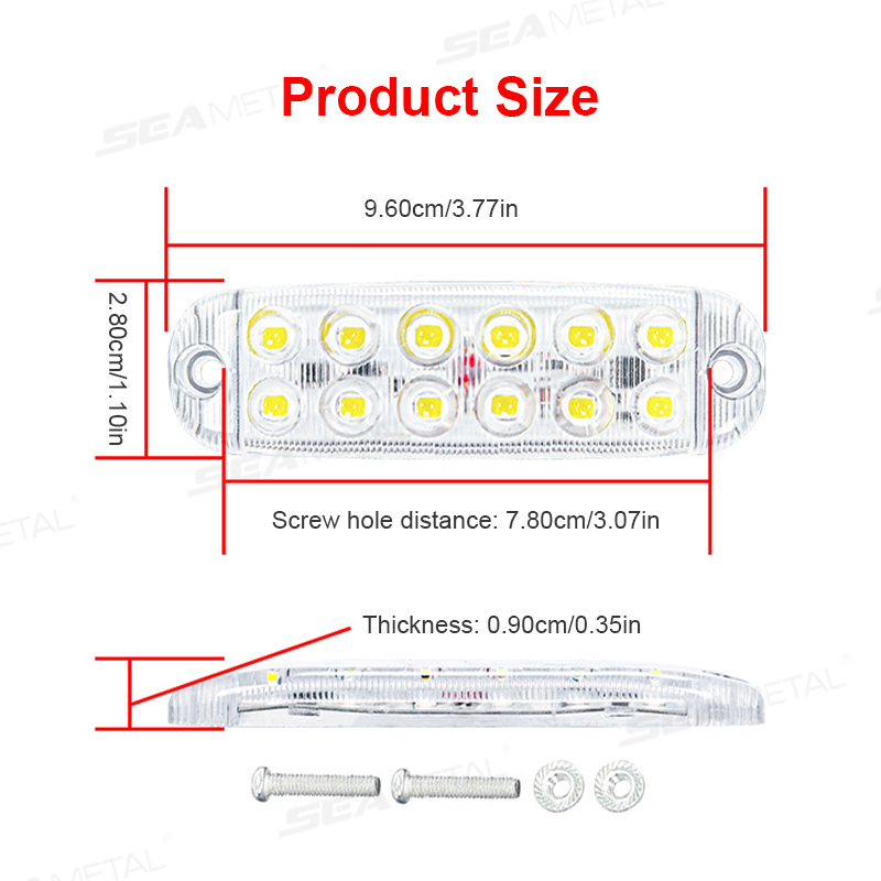 Đèn tín hiệu cảnh báo nhấp nháy SEAMETAL 12-80V cho ô tô, xe máy, xe tải, trailer, đèn hậu