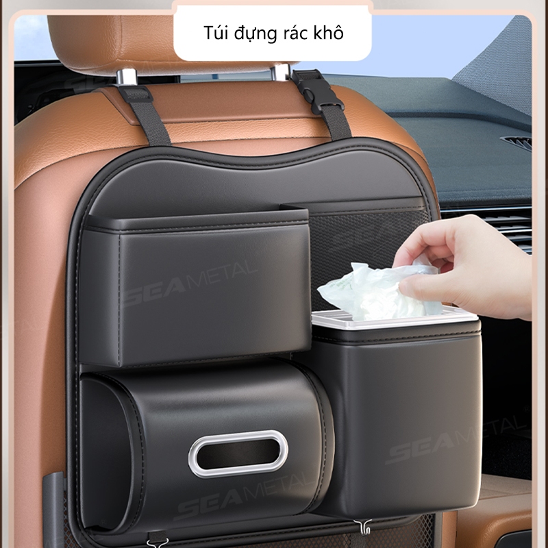 túi treo sau ghế ô tô SEAMETAL Da PU Ghế Sau Ô Tô Sắp Xếp Xe Ô Tô Đa Năng Dung Tích Lớn Túi Bảo Quản