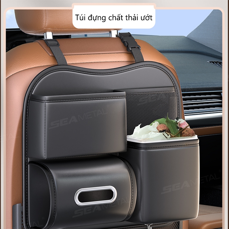 túi treo sau ghế ô tô SEAMETAL Da PU Ghế Sau Ô Tô Sắp Xếp Xe Ô Tô Đa Năng Dung Tích Lớn Túi Bảo Quản