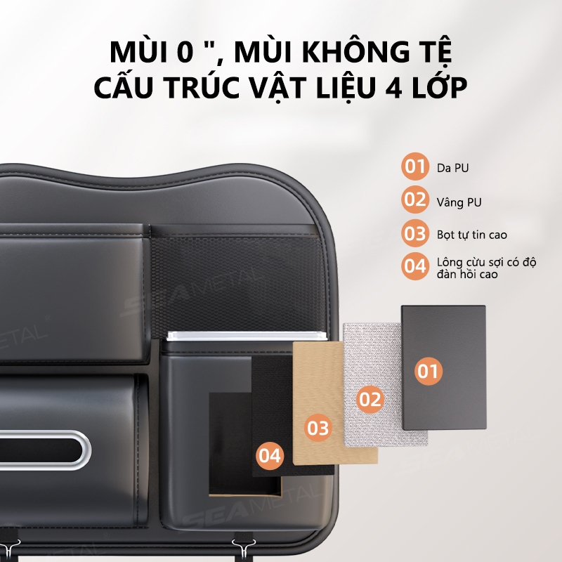túi treo sau ghế ô tô SEAMETAL Da PU Ghế Sau Ô Tô Sắp Xếp Xe Ô Tô Đa Năng Dung Tích Lớn Túi Bảo Quản