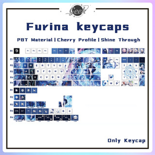 Genshin Impact Furina Keycaps PBT Dye-sub Cherry Profile Keycap Custom Keycaps Tương thích với Cherry Gateron MX Switches