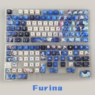 Genshin Impact Furina Keycaps PBT Dye-sub Cherry Profile Keycap Custom Keycaps Tương thích với Cherry Gateron MX Switches