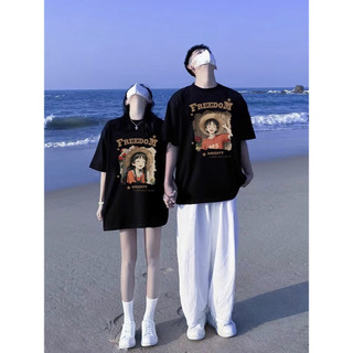 Áo thun unisex cotton tay ngắn, cổ tròn, in độc đáo, form baggy, phong cách cặp đôi