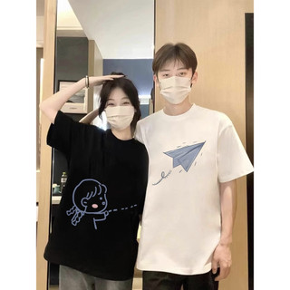 HIIXIIVI Thương Hiệu Mới 100% Cotton Unisex Áo Thun Nữ Tay Ngắn Nam Nữ Baggy Cổ Tròn Rời In Độc Đáo Cặp Đôi Tee