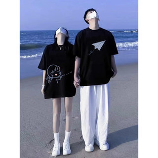 HIIXIIVI Thương Hiệu Mới 100% Cotton Unisex Áo Thun Nữ Tay Ngắn Nam Nữ Baggy Cổ Tròn Rời In Độc Đáo Cặp Đôi Tee