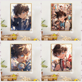 MOZI✨30 * 40cm / 40 * 50cm conan tranh tô màu theo số tranh số hóa tranh sơn dầu số hoá Thám Tử Lừng Danh Conan Tranh Sơn Dầu Kỹ Thuật Số Anime Tranh Tay Tranh Làm Đầy Tranh Sơn Dầu Tranh Acrylic Tranh Trang Trí Tranh Vẽ Tay