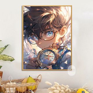 MOZI✨30 * 40cm / 40 * 50cm conan tranh tô màu theo số tranh số hóa tranh sơn dầu số hoá Thám Tử Lừng Danh Conan Tranh Sơn Dầu Kỹ Thuật Số Anime Tranh Tay Tranh Làm Đầy Tranh Sơn Dầu Tranh Acrylic Tranh Trang Trí Tranh Vẽ Tay