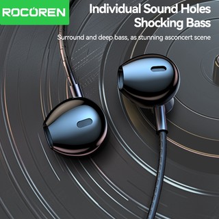 Rocoren HY tai nghe 3,5 mm âm trầm sốc, âm thanh nổi, nhét tai, kèm MIC, cho điện thoại/Xiaomi/Laotop