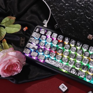 Ahego Keycaps trong suốt PBT Dye-sub OEM Profile Keycap Custom Keycaps Tương thích với Cherry Gateron MX Switch