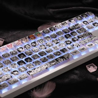 Ahego Keycaps trong suốt PBT Dye-sub OEM Profile Keycap Custom Keycaps Tương thích với Cherry Gateron MX Switch