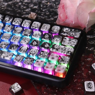 Ahego Keycaps trong suốt PBT Dye-sub OEM Profile Keycap Custom Keycaps Tương thích với Cherry Gateron MX Switch