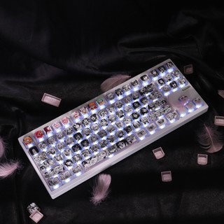 Ahego Keycaps trong suốt PBT Dye-sub OEM Profile Keycap Custom Keycaps Tương thích với Cherry Gateron MX Switch