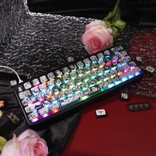 Ahego Keycaps trong suốt PBT Dye-sub OEM Profile Keycap Custom Keycaps Tương thích với Cherry Gateron MX Switch