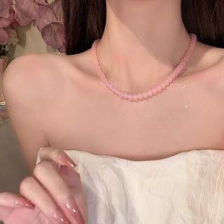 n1085 Thời Trang Pháp Vòng Cổ Ngọc Trai Hồng Mùa Hè Mới Phong Cách Đa Năng Vòng Cổ Ngọc Trai Đính Hạt Vòng Cổ