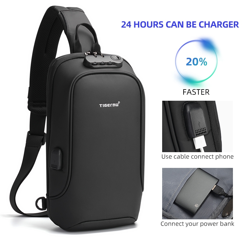 Ảnh Túi đeo ngực chống nước Tigernu 8102 có cổng USB (9.7 '') 3