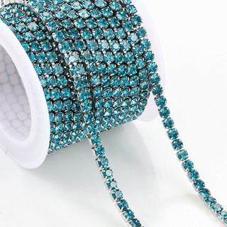 Thép không gỉ Hồ Xanh Kim Cương Móng Vuốt Dây Xích Thời Trang Flash Kim Cương Vòng cổ Tự Làm Vòng Tay Trang Sức Phụ Kiện