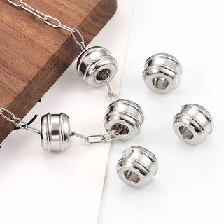 Thép không gỉ Lỗ Lớn Rời Hạt Trang Sức DIY Vòng Cổ Vòng Tay Phụ Kiện Thông Lỗ Hạt