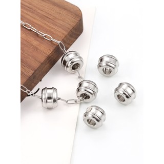 Thép không gỉ Lỗ Lớn Rời Hạt Trang Sức DIY Vòng Cổ Vòng Tay Phụ Kiện Thông Lỗ Hạt
