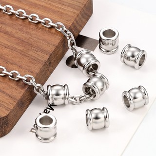 Thép không gỉ Lỗ Lớn Xô Hình Hạt Trang Sức DIY Vòng Tay Vòng Cổ Phụ Kiện Đính Hạt Chất Liệu