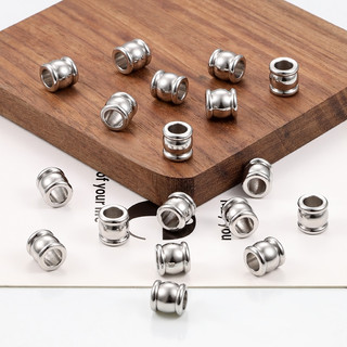 Thép không gỉ Lỗ Lớn Xô Hình Hạt Trang Sức DIY Vòng Tay Vòng Cổ Phụ Kiện Đính Hạt Chất Liệu