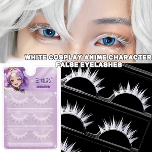 M331 cosplay trắng nhân vật anime lông mi giả ánh sáng đáp ứng màn trình diễn sân khấu cosplay thân cứng lông mi
