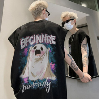 Áo Vest Nam ESEA Mùa Hè Mỹ Retro Street Boy Màu Hồng Đẹp Trai Rời Áo Không Tay