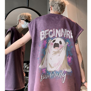 Áo Vest Nam ESEA Mùa Hè Mỹ Retro Street Boy Màu Hồng Đẹp Trai Rời Áo Không Tay