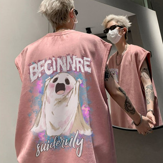 Gksss Áo Vest Nam Mùa Hè Mỹ Retro Đường Phố Bé Trai Màu Hồng Đẹp Trai Rời Thường Ngày Không Tay Top