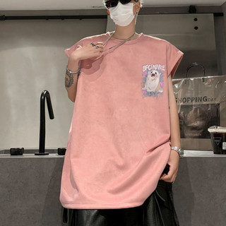Gksss Áo Vest Nam Mùa Hè Mỹ Retro Đường Phố Bé Trai Màu Hồng Đẹp Trai Rời Thường Ngày Không Tay Top